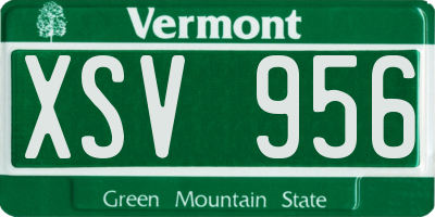 VT license plate XSV956