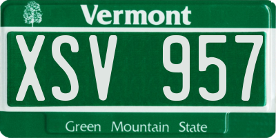 VT license plate XSV957
