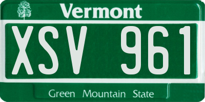 VT license plate XSV961