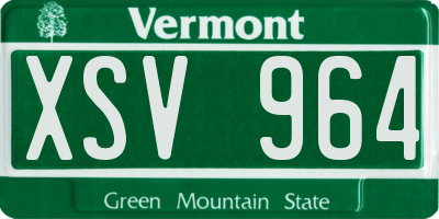 VT license plate XSV964