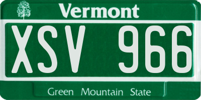 VT license plate XSV966