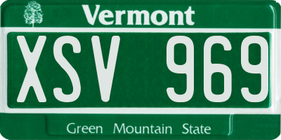 VT license plate XSV969