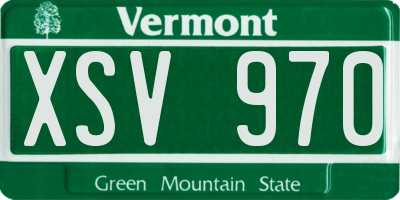 VT license plate XSV970