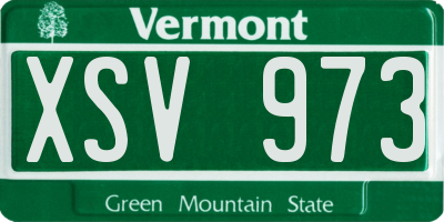 VT license plate XSV973
