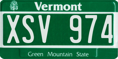 VT license plate XSV974
