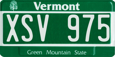 VT license plate XSV975