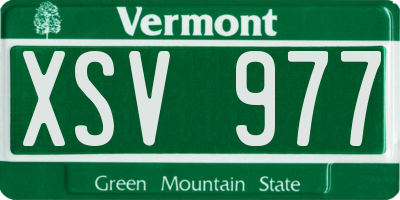 VT license plate XSV977