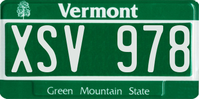 VT license plate XSV978