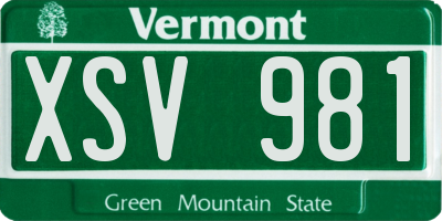 VT license plate XSV981