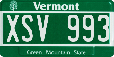 VT license plate XSV993