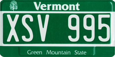 VT license plate XSV995
