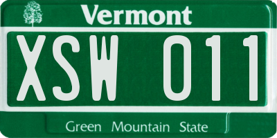 VT license plate XSW011