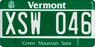 VT license plate XSW046