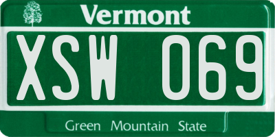 VT license plate XSW069
