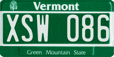 VT license plate XSW086