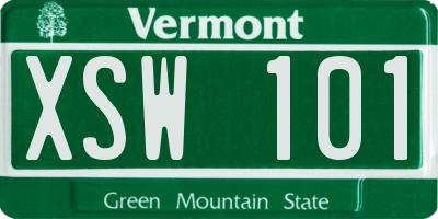 VT license plate XSW101