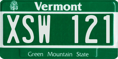 VT license plate XSW121