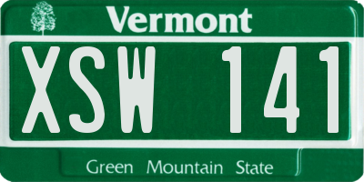 VT license plate XSW141