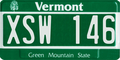 VT license plate XSW146