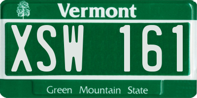 VT license plate XSW161