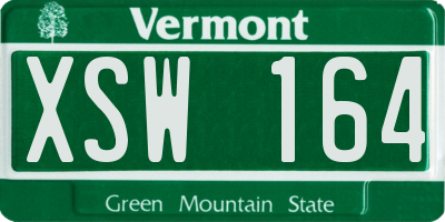 VT license plate XSW164