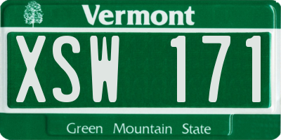 VT license plate XSW171