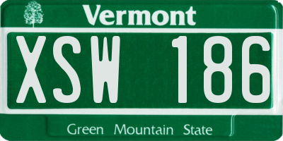 VT license plate XSW186