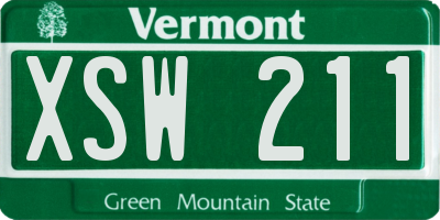 VT license plate XSW211