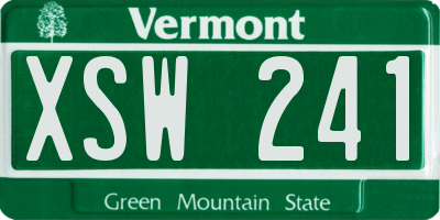 VT license plate XSW241