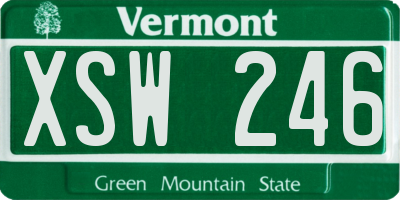 VT license plate XSW246