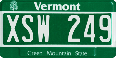 VT license plate XSW249