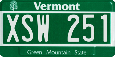 VT license plate XSW251