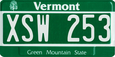 VT license plate XSW253