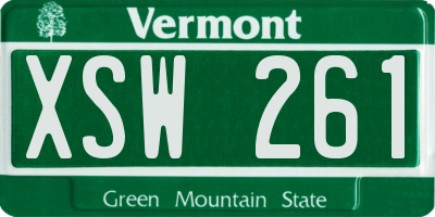 VT license plate XSW261