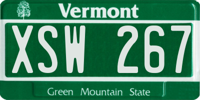 VT license plate XSW267