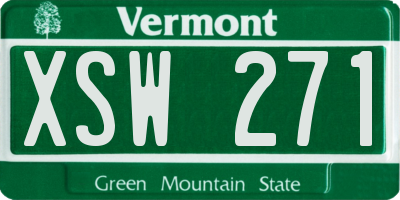 VT license plate XSW271