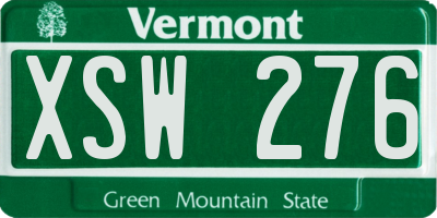 VT license plate XSW276