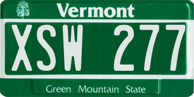 VT license plate XSW277