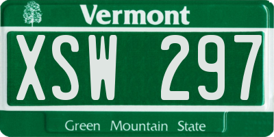 VT license plate XSW297
