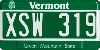 VT license plate XSW319