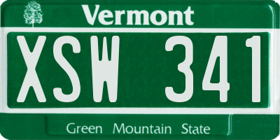 VT license plate XSW341