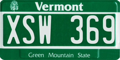 VT license plate XSW369