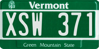 VT license plate XSW371