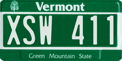 VT license plate XSW411
