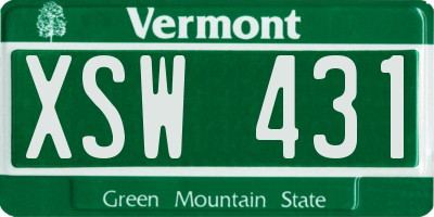 VT license plate XSW431