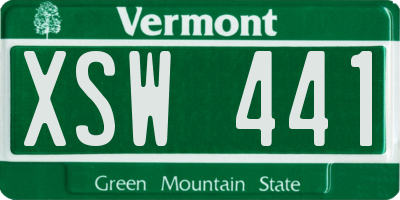 VT license plate XSW441