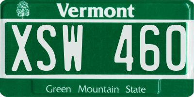 VT license plate XSW460