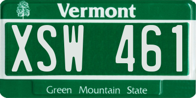 VT license plate XSW461
