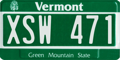 VT license plate XSW471