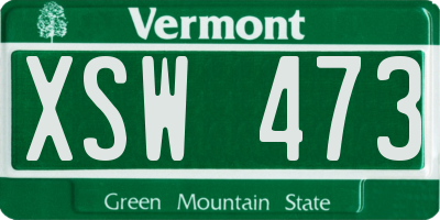 VT license plate XSW473